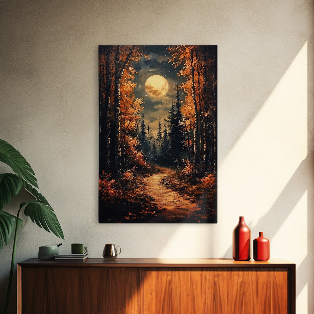 Spooky Haunted Forest Landscape Canvas Print