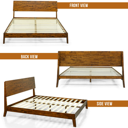 Serenity Deluxe Acacia Wood Platform Bed Frame - Multiple Finishes