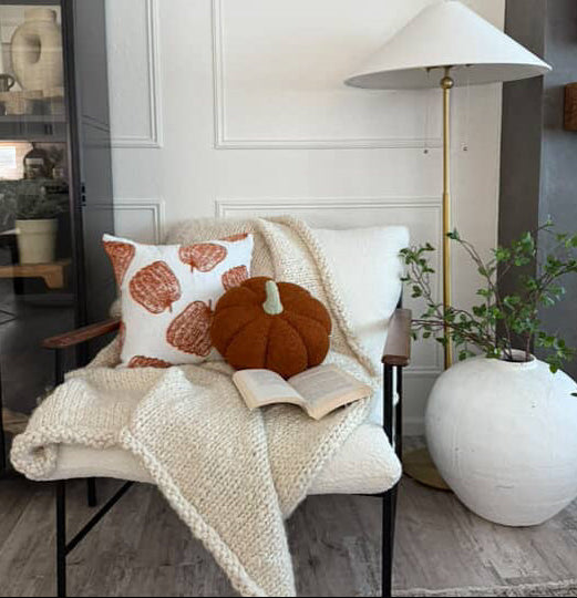 Jumbo Sherpa Orange Pumpkin Pillow