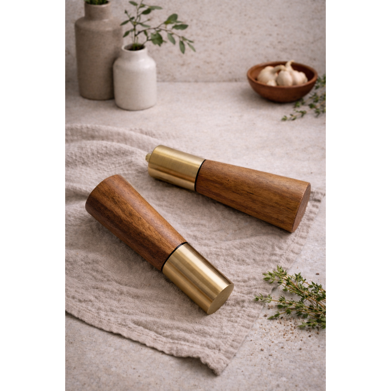 Acacia Wood Salt &amp; Pepper Grinders