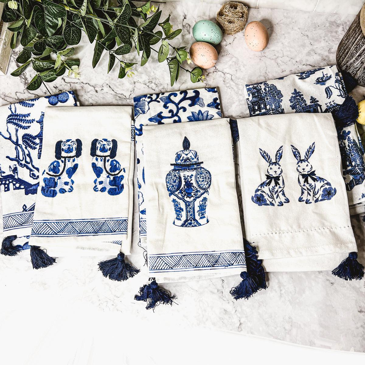 Blue Chinoiserie Tea Towels