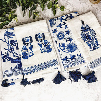 Blue Chinoiserie Tea Towels