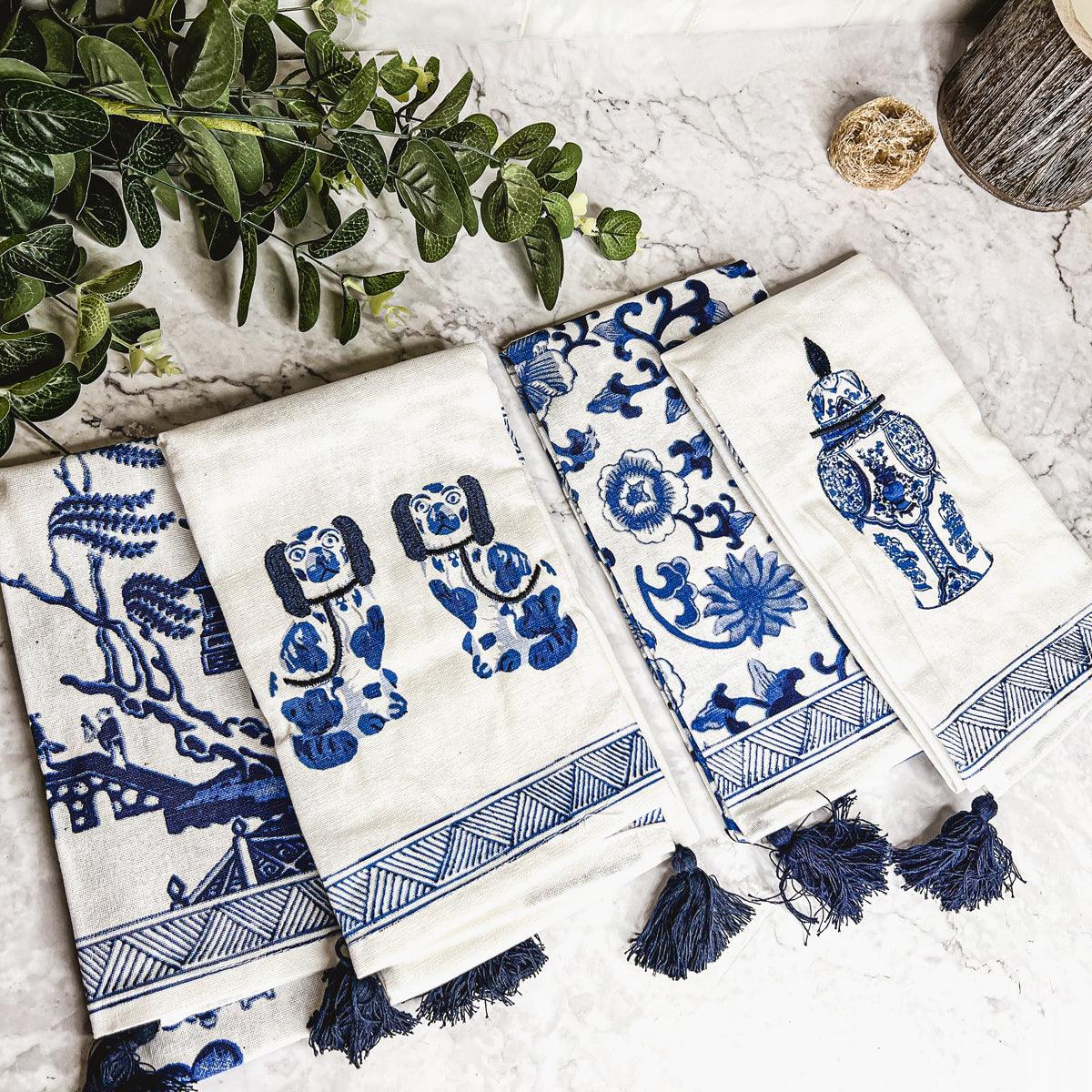 Blue Chinoiserie Tea Towels