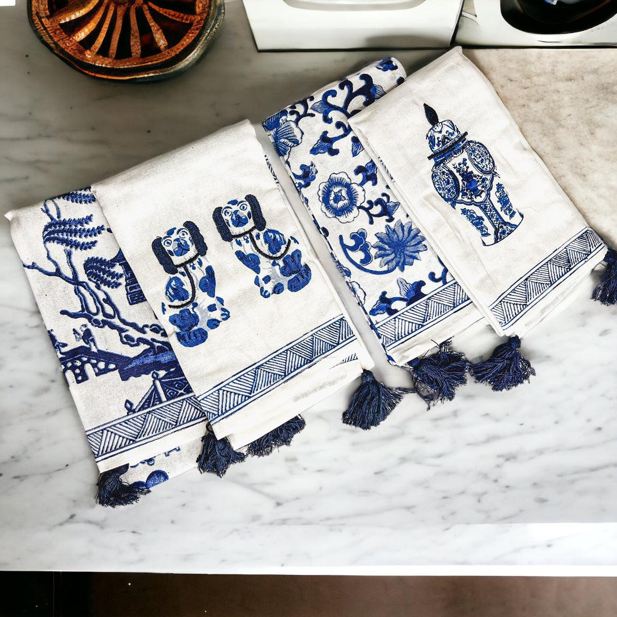 Blue Chinoiserie Tea Towels