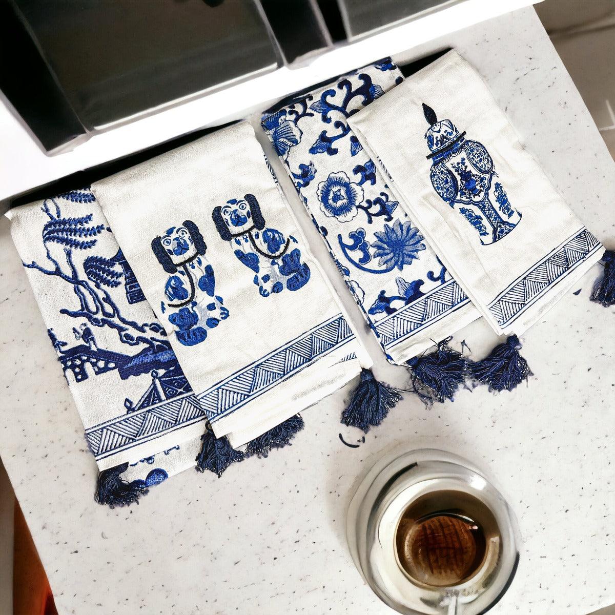 Blue Chinoiserie Tea Towels