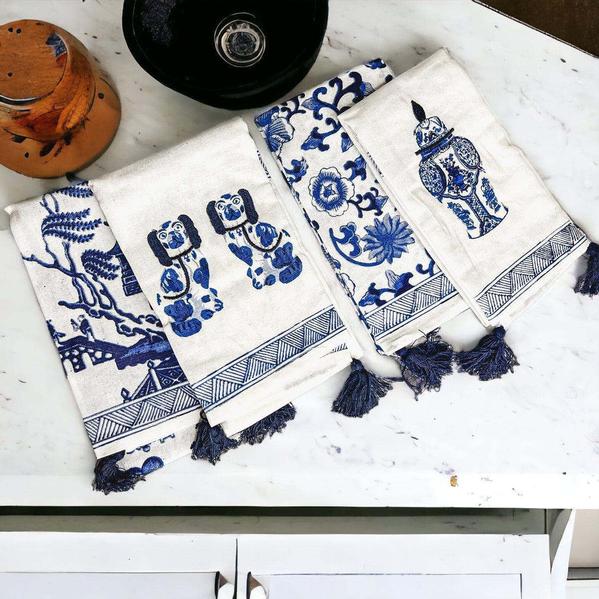 Blue Chinoiserie Tea Towels