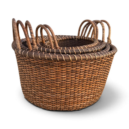 Handwoven Rattan Produce Basket