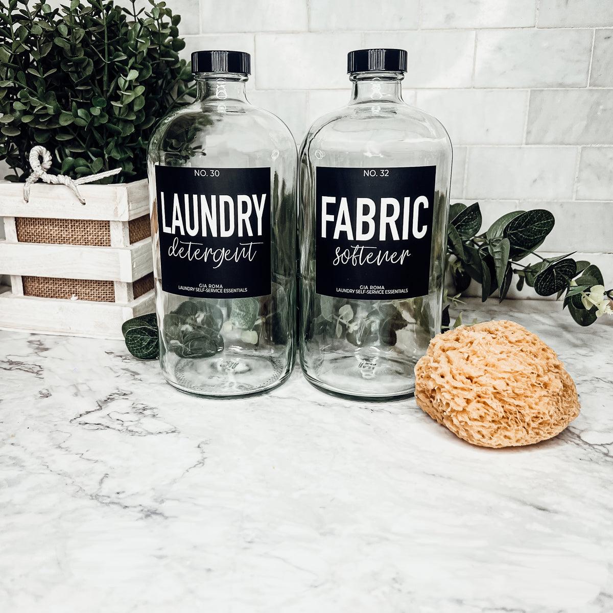 32oz Glass Bottles with Customized Labels - Clear