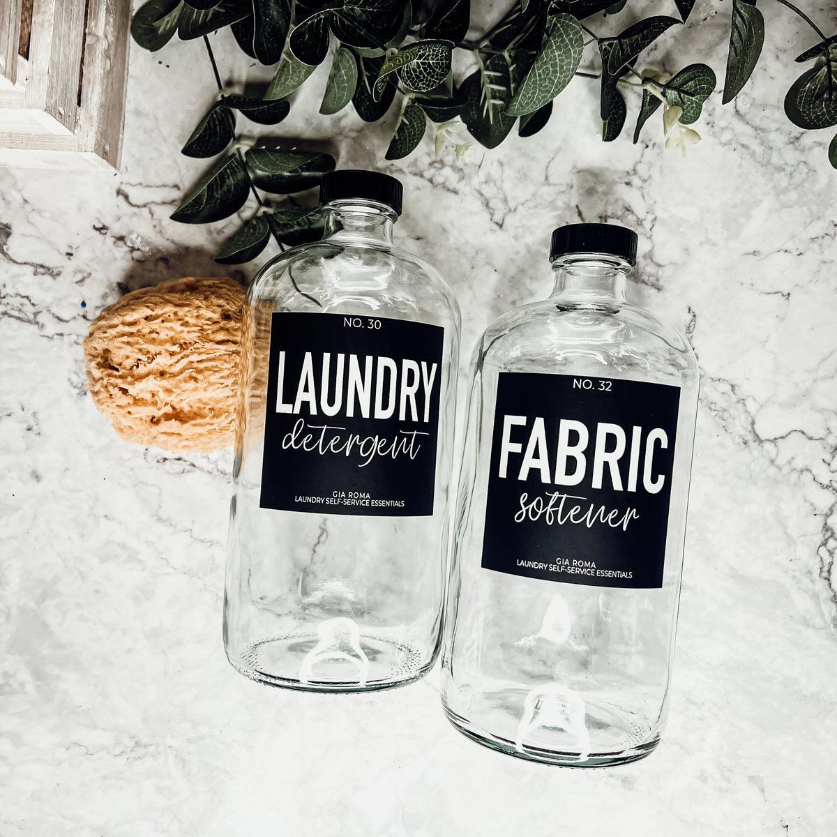 32oz Glass Bottles with Customized Labels - Clear