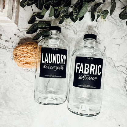 32oz Glass Bottles with Customized Labels - Clear