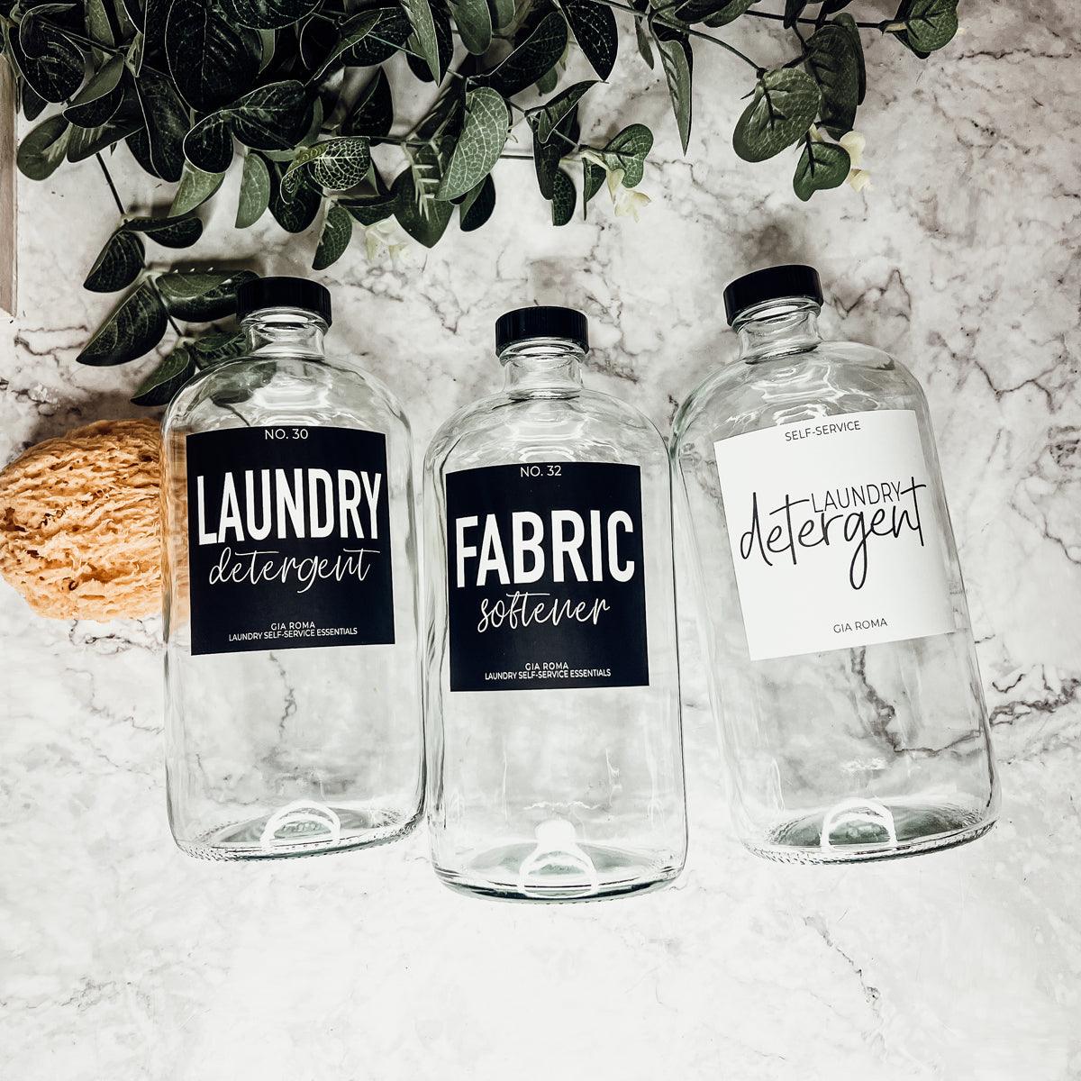 32oz Glass Bottles with Customized Labels - Clear