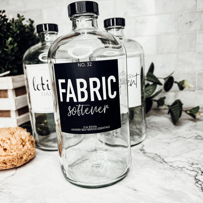 32oz Glass Bottles with Customized Labels - Clear