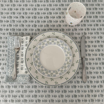 Claire Blockprint Tablecloth in Serene - Set of 4