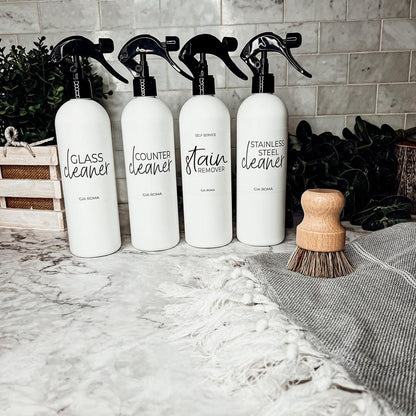 16oz Plastic Cleaning Bottles with Customized Labels