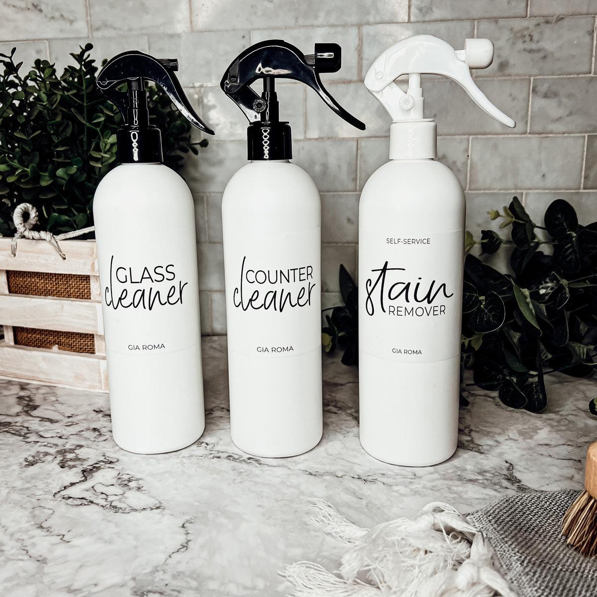 16oz Plastic Cleaning Bottles with Customized Labels