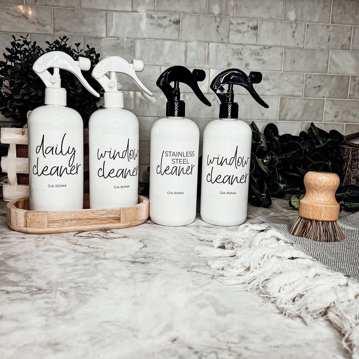 16oz Plastic Cleaning Bottles with Customized Labels