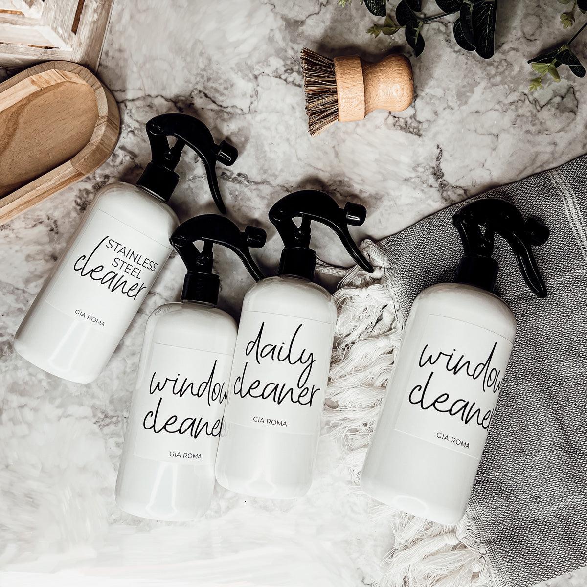 16oz Plastic Cleaning Bottles with Customized Labels