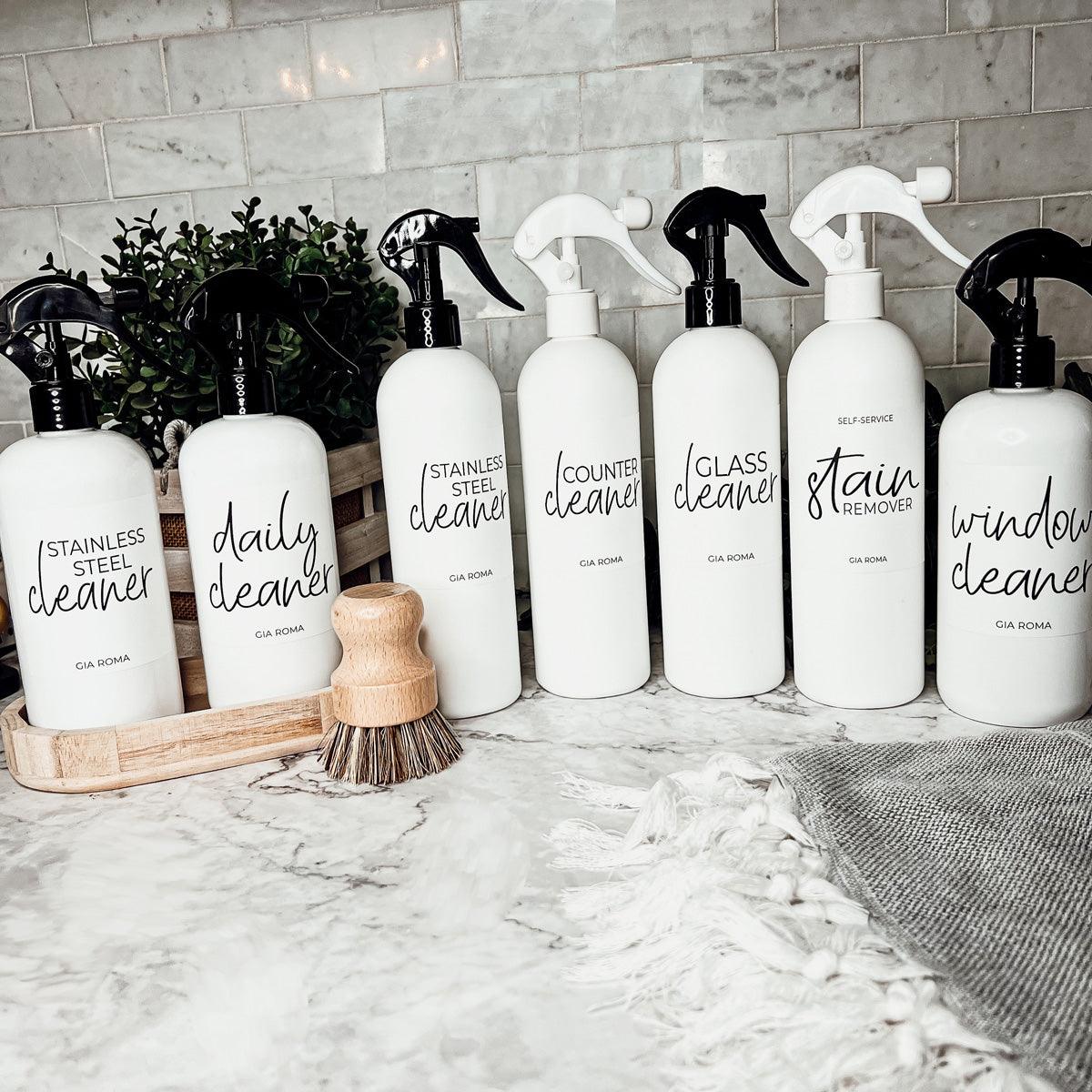 16oz Plastic Cleaning Bottles with Customized Labels