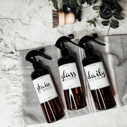 16oz Plastic Cleaning Bottles with Customized Labels