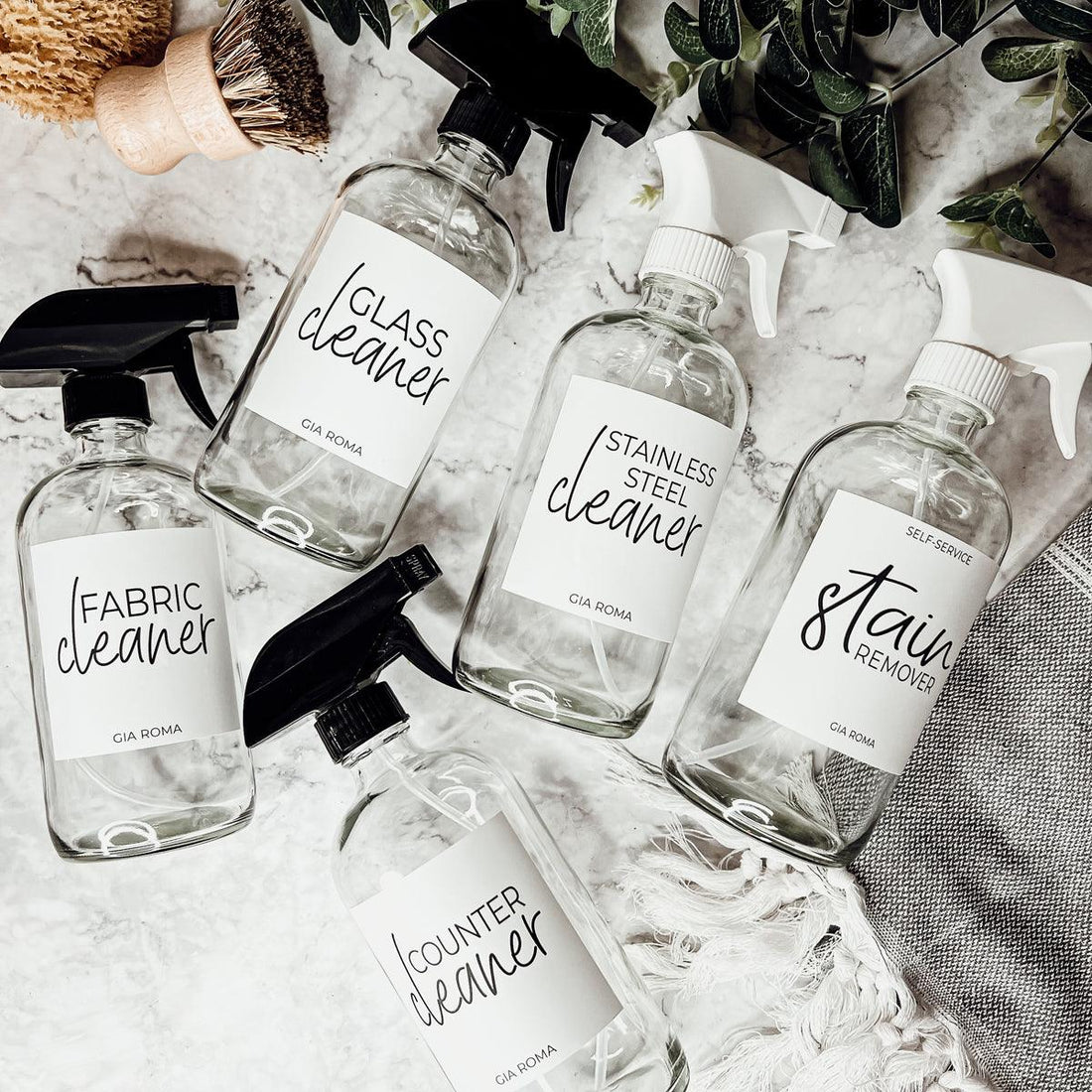 16oz Glass Cleaning Bottles with Customized Labels