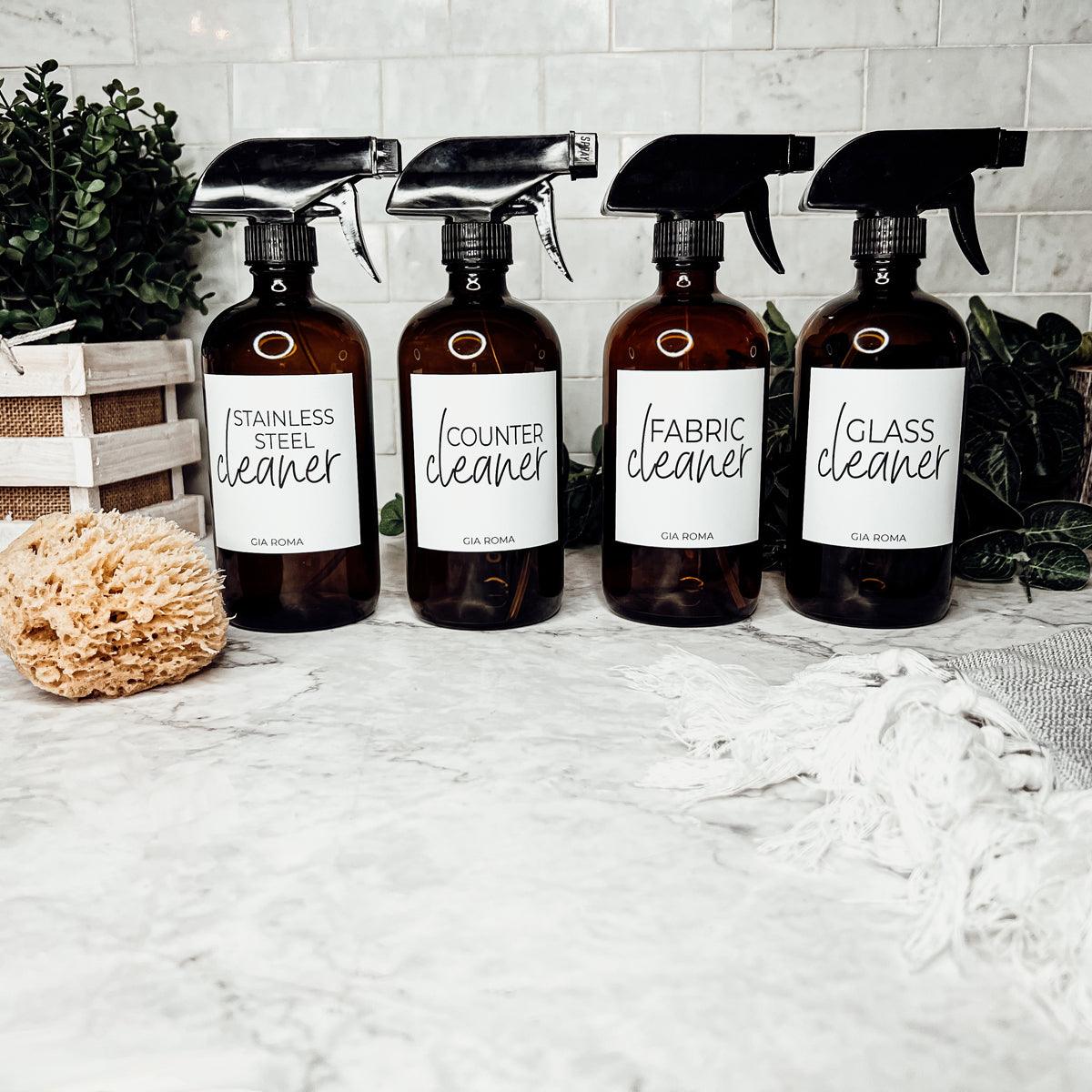 16oz Glass Cleaning Bottles with Customized Labels