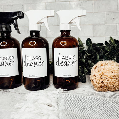 16oz Glass Cleaning Bottles with Customized Labels