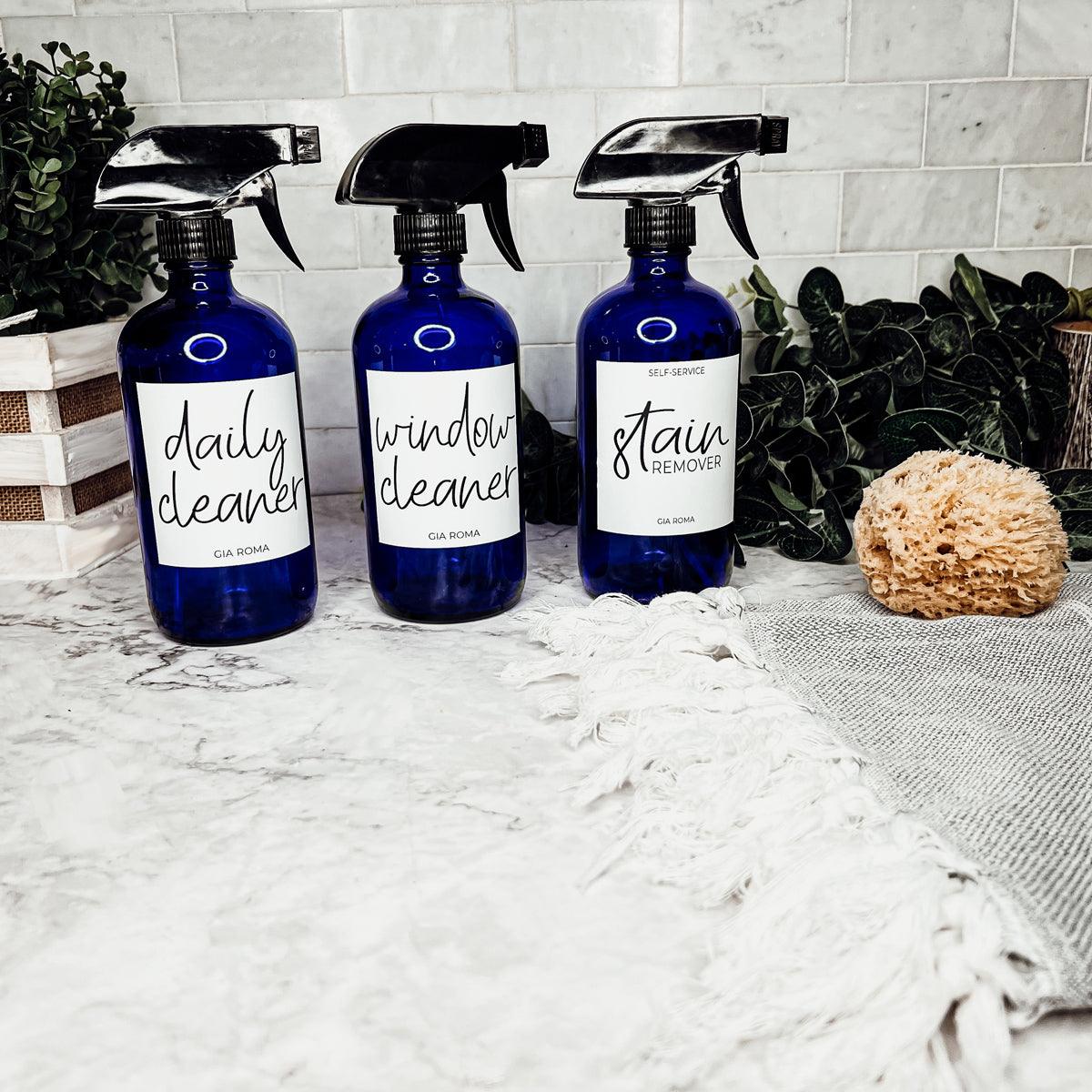 16oz Glass Cleaning Bottles with Customized Labels