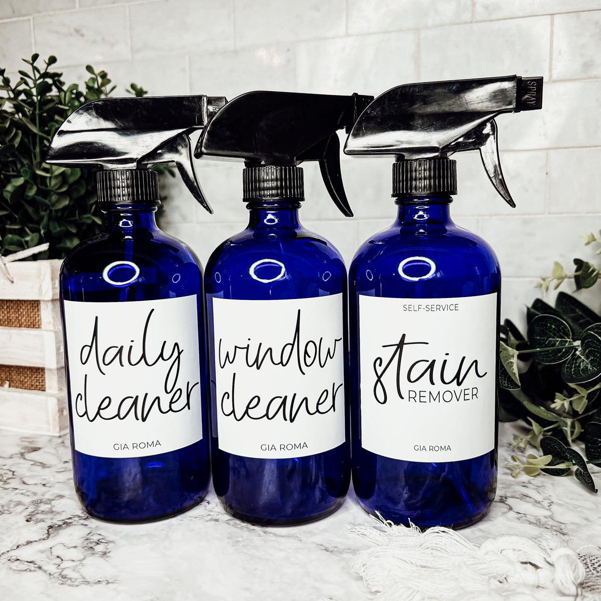 16oz Glass Cleaning Bottles with Customized Labels