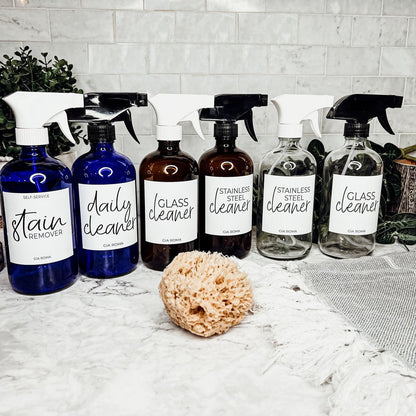 16oz Glass Cleaning Bottles with Customized Labels