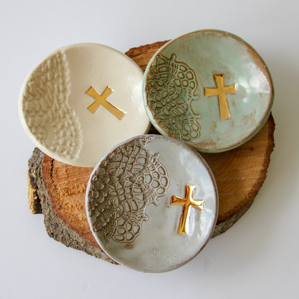 Gold Cross Ring Dish