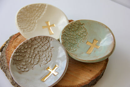 Gold Cross Ring Dish