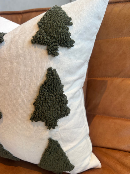 Tufted Christmas Tree Pillow Cover