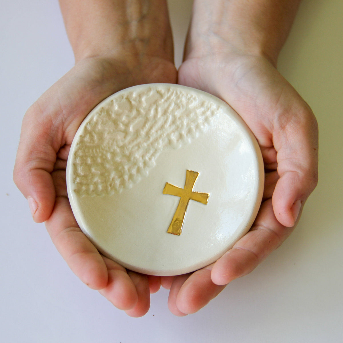 Gold Cross Ring Dish
