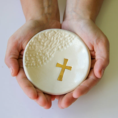 Gold Cross Ring Dish