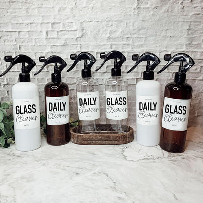 16oz Plastic Cleaning Bottles with Customized Labels