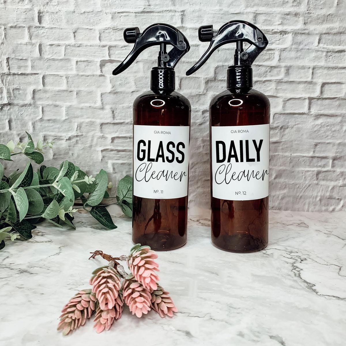 16oz Plastic Cleaning Bottles with Customized Labels