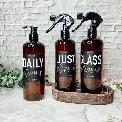 16oz Plastic Cleaning Bottles with Customized Labels