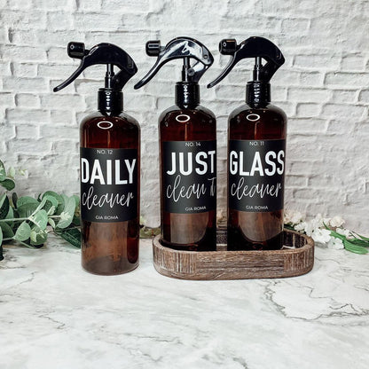 16oz Plastic Cleaning Bottles with Customized Labels