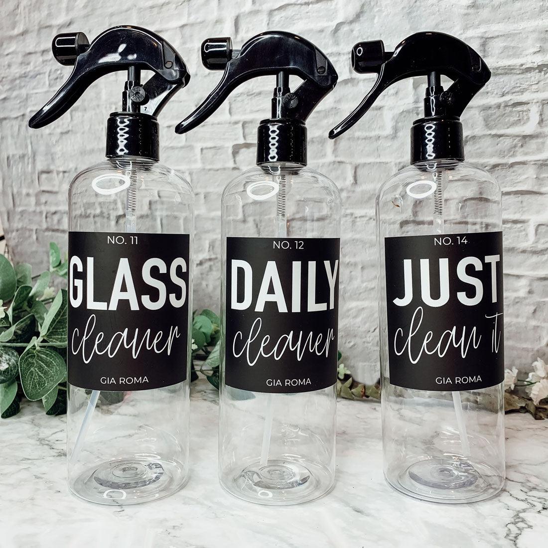 16oz Plastic Cleaning Bottles with Customized Labels