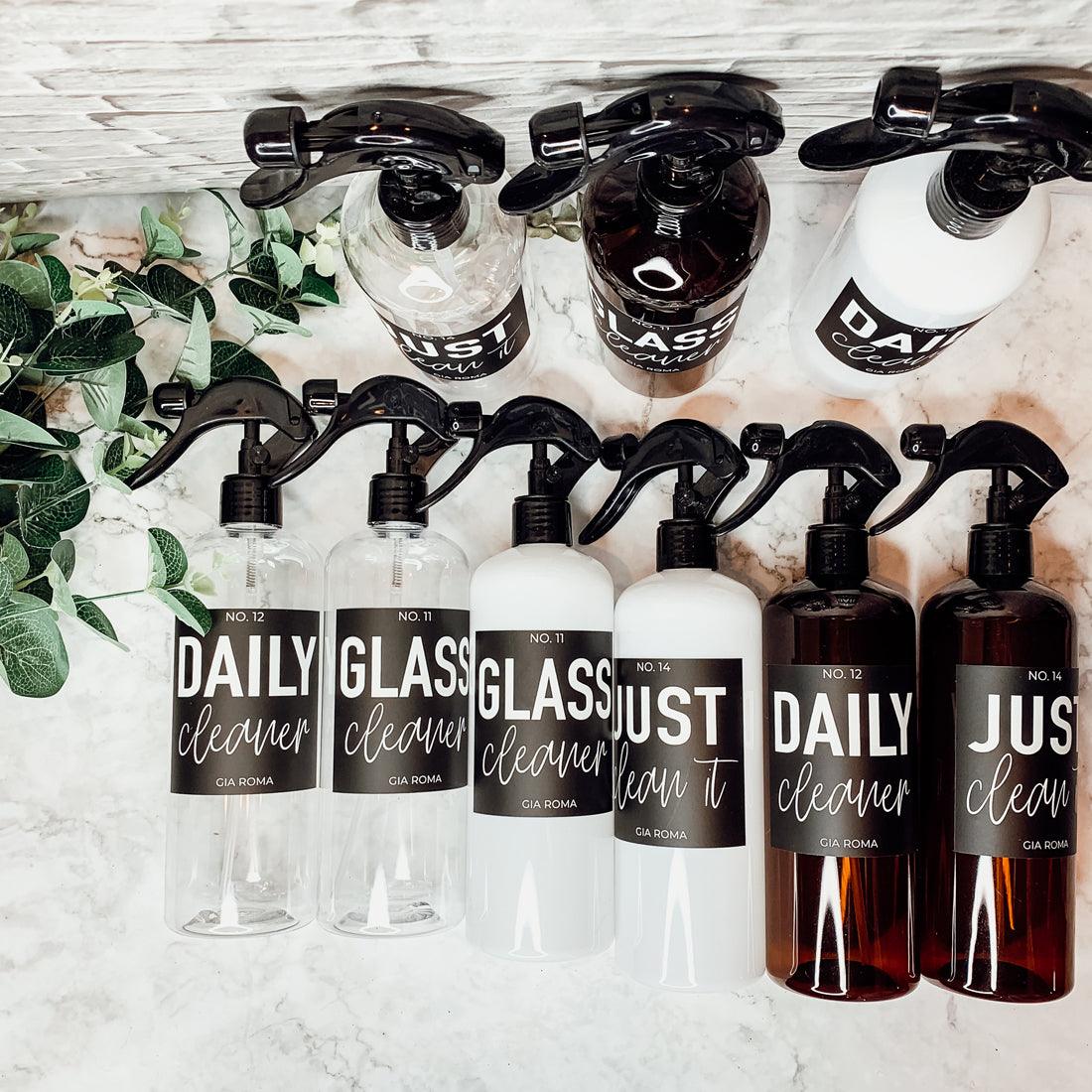 16oz Plastic Cleaning Bottles with Customized Labels
