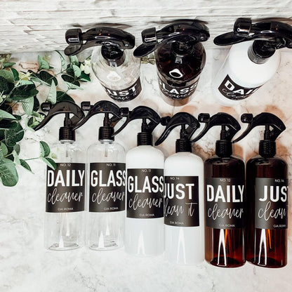 16oz Plastic Cleaning Bottles with Customized Labels