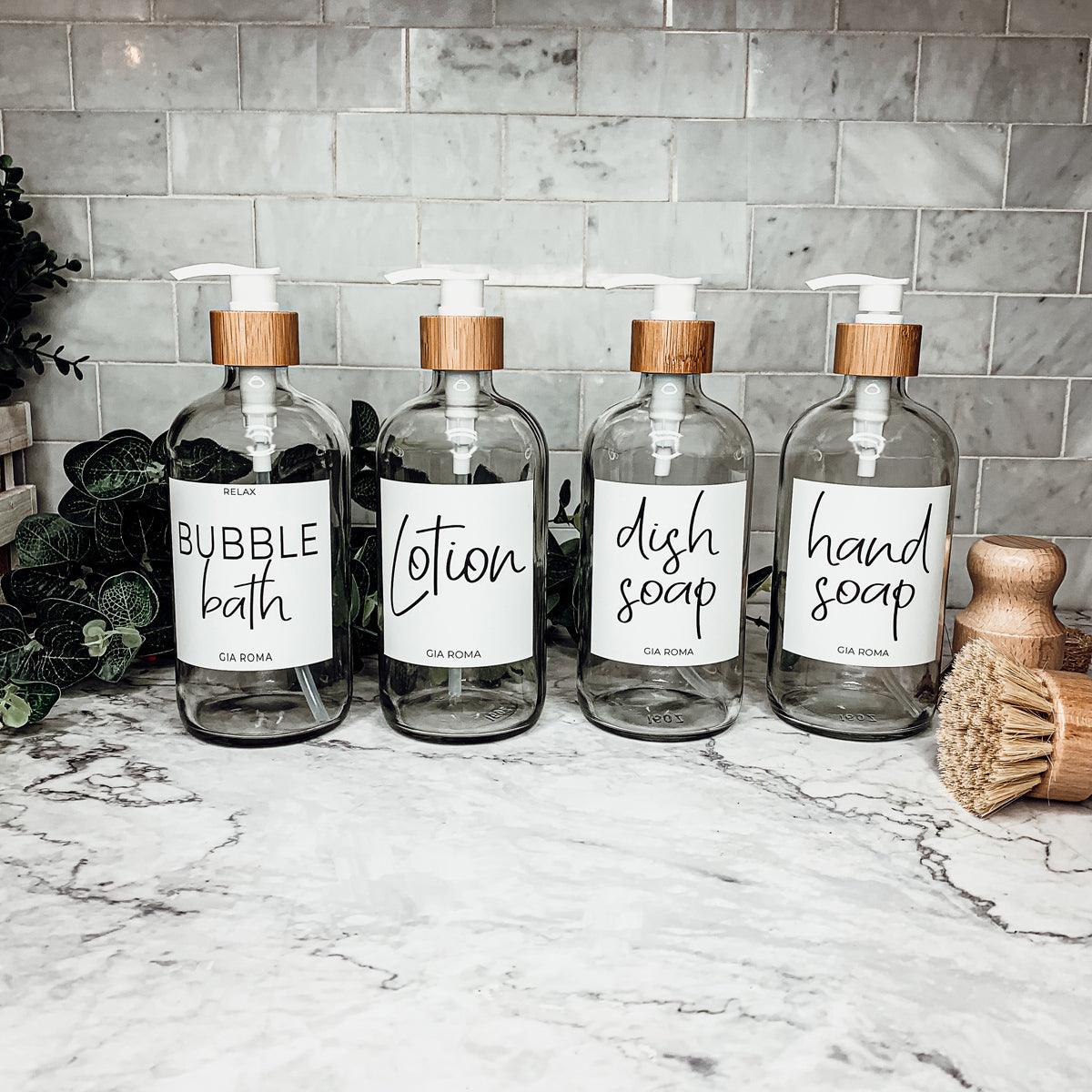 16oz Glass Bottles - Clear/White Label