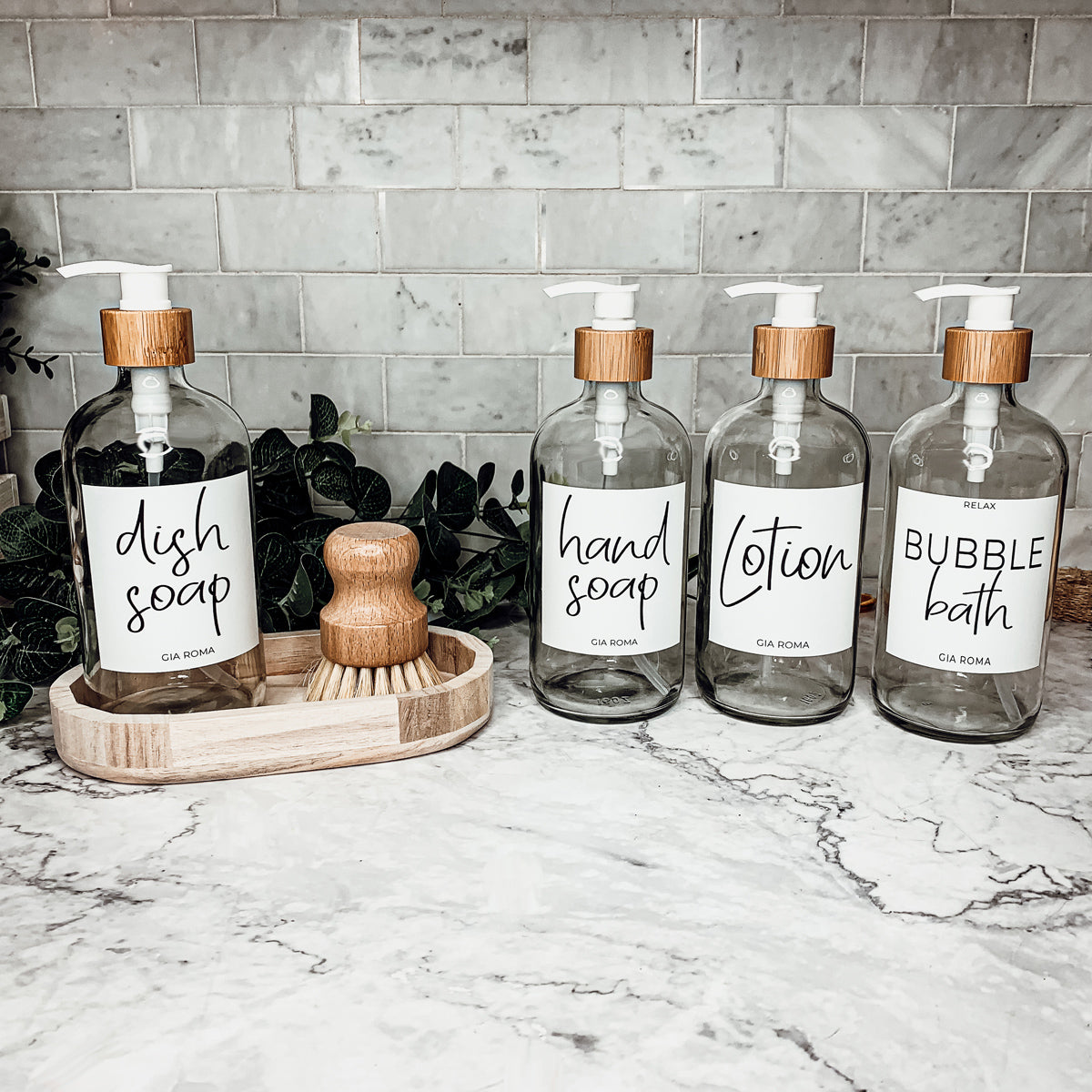 16oz Glass Bottles - Clear/White Label
