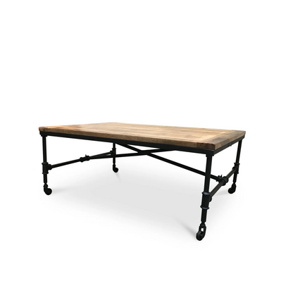 Mango Wood Coffee Table with Wheels