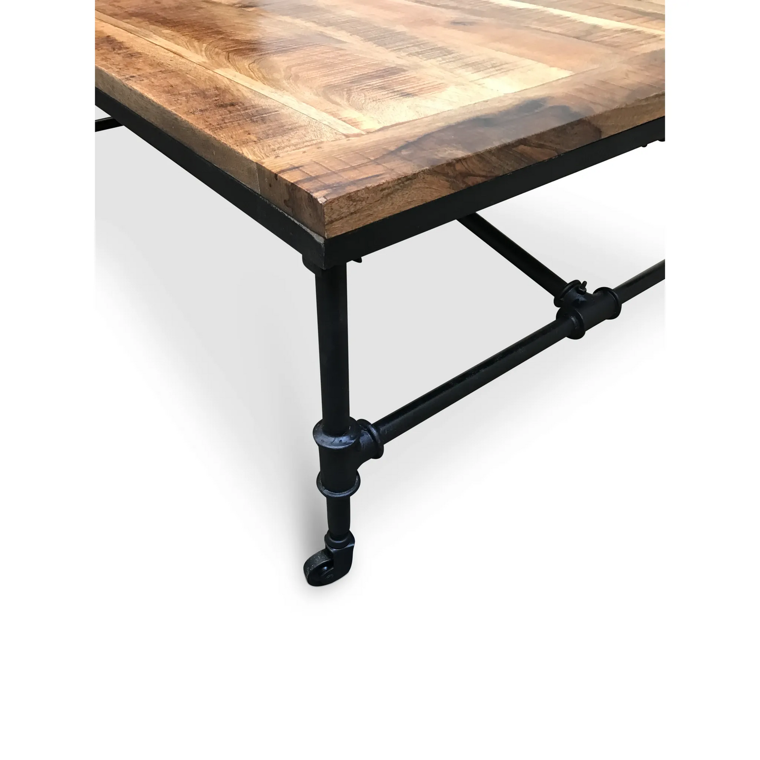 Mango Wood Coffee Table with Wheels