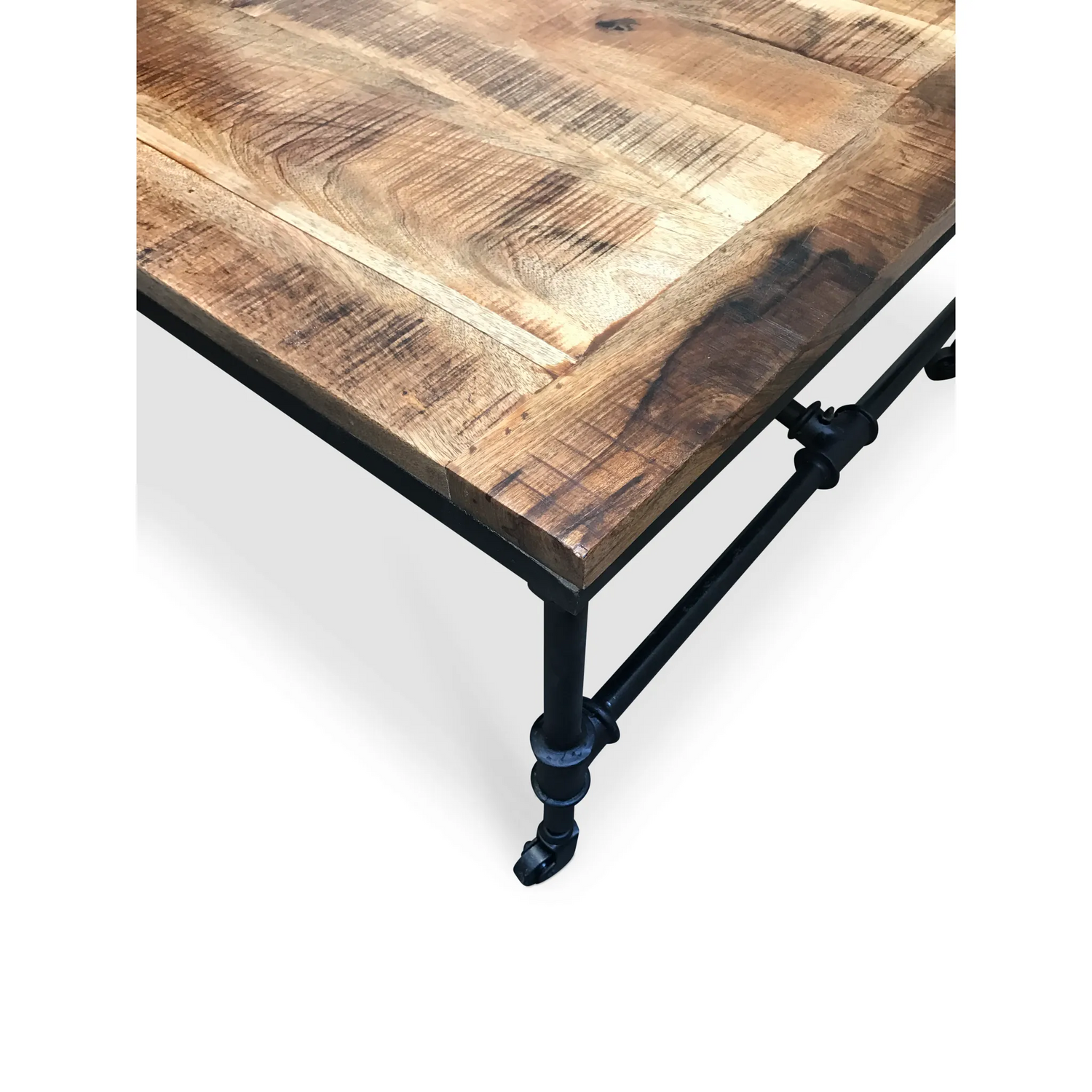 Mango Wood Coffee Table with Wheels