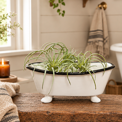 Ceramic Enamel Bathtub Planter &amp; Soap Holder