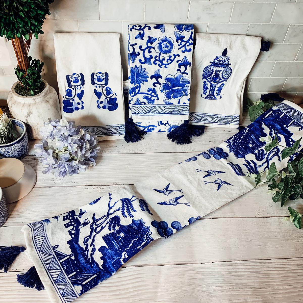 Blue Chinoiserie Tea Towels