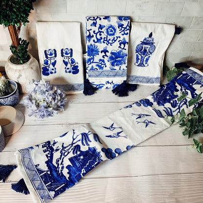 Blue Chinoiserie Tea Towels