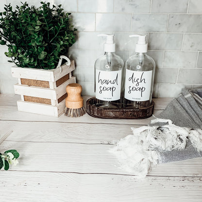 16oz Glass Bottles - Clear/White Label
